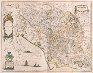 Lucca, Olaszország, az amszterdami Willem Blaeu "Theatrum Orbis Terrarum, sive Atlas Novus" című művében. alkotó: Willem Blaeu