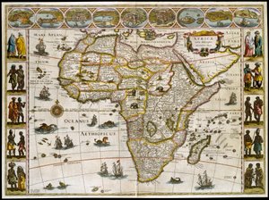 Afrika térképe. Tányér egy atlaszból, Willem Janszoon Blaeu
