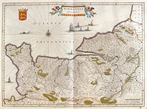 Normandia, Willem Blaeu "Theatrum Orbis Terrarum, sive Atlas Novus" című könyvében, Amszterdam, Amszterdam alkotó: Willem Blaeu