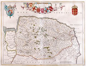 Northfolk, a Willem Blaeu által készített "Theatrum Orbis Terrarum, sive Atlas Novus"-ban, Amszterdam, Amszterdam alkotó: Willem Blaeu