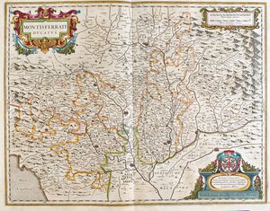 Piemont, Olaszország, az amszterdami Willem Blaeu "Theatrum Orbis Terrarum, sive Atlas Novus" című művében. alkotó: Willem Blaeu