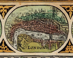"" London városának ábrázolása "" Világtérkép részlete Willem Janszoon Blaeu (1571-1638) "Theatre of the World" című művében alkotó: Willem Blaeu