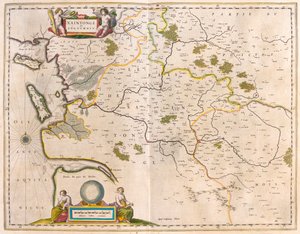 Saintonge és Angoumois, Charente-Maritime, a Willem Blaeu által készített "Theatrum Orbis Terrarum, sive Atlas Novus"-ban (Amszterdam). alkotó: Willem Blaeu