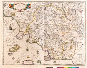 Siena, Lazio, Olaszország, az amszterdami Willem Blaeu "Theatrum Orbis Terrarum, sive Atlas Novus" című művében. alkotó: Willem Blaeu