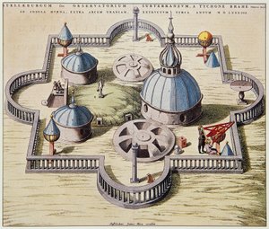 Stelleburgum sive Observatorium Subterraeum, földalatti csillagászati csillagvizsgáló Stjerneborgban (Csillagvár), Tycho Brahe (1546-1601) tervezte Hven szigetén, Dániában, Willem Blaeu rajza, kb. 1595. alkotó: Willem Blaeu