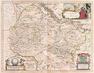 Umbria, Olaszország, Willem Blaeu "Theatrum Orbis Terrarum, sive Atlas Novus" című művében, Amszterdam, Amszterdam. alkotó: Willem Blaeu