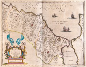 Északnyugat-Afrika és Marokkó, Willem Blaeu: "Theatrum Orbis Terrarum, sive Atlas Novus", Amszterdam. alkotó: Willem Blaeu