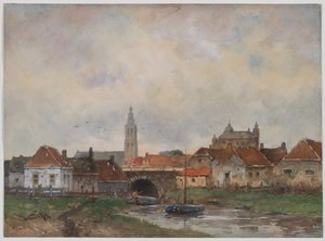 Felső zsilip Steenbergenben, 1800-as évek. alkotó: Willem C Rik