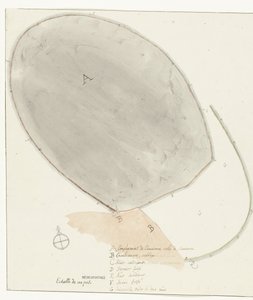 Plattegrond met afmetingen van oude stad Manduria Dierquens úr az ókori Manduria külső és belső falának mért terve Utazások Olaszországban, Szicíliában és Máltán - 1778 (sorozat címe) alkotó: Willem Carel Dierkens