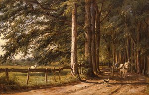 Lovaskocsi vidéki sávon, XIX alkotó: Willem Carel Nakken