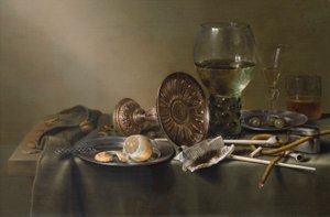 Csendélet szemüveggel és dohánnyal alkotó: Willem Claesz. Heda