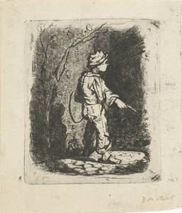 Kisfiú karikával alkotó: Willem Cornelis van Dijk