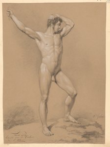 Álló férfi akt, elölről nézve (2. díj 1811) alkotó: Willem Grebner
