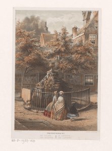 Szökőkút a labirintusban Amszterdamban Prinsengracht a labirintus / der Irrgarten / le labyrinthe / a labirintus (cím a tárgyon)