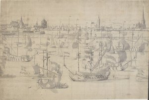 A holland flotta a Copenhagen Red 1658-on alkotó: Willem I van de Velde