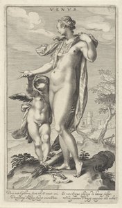 Vénusz és Ámor Vénusz (cím a tárgyon) Párizsi ítélet (sorozat címe) alkotó: Willem Isaacsz. van Swanenburg