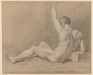 ülő férfi akt, hátulról nézve (1. díj 1769)