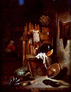 Egy konyhabelső (olaj, vászon) alkotó: Willem Kalf