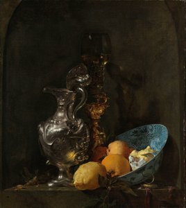 Csendélet ezüstkannával és porcelántálal Csendélet ezüst kancsóval alkotó: Willem Kalf