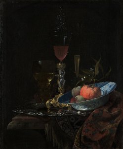 Borospohár és egy tál gyümölcs, 1663