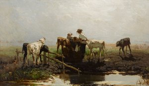 Holland: Borjak a vályúnál Borjak a vályúnál alkotó: Willem Maris