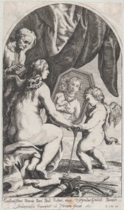 Vénusz a tükör előtt, Ámor kezében, miközben a haját egy öregasszony fésüli, 1631.