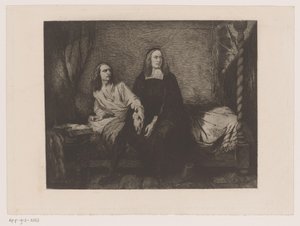 A de Witt testvérek egy ágyon ülnek a börtön kapujában alkotó: Willem Philip van der Veken (attributed to)