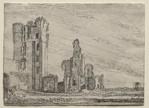 A Huys Te Kleef kastély romjai Haarlem közelében, kb. 1616.