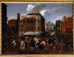 Piaci jelenet (olaj, vászon) alkotó: Willem Reuter