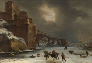 Városfalak télen, 1650-70 körül (olaj, vászon)
