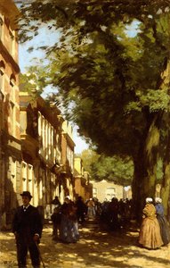 Délben a nyüzsgő város utcájában alkotó: Willem Tholen