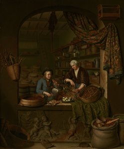 Egy fűszerüzlet alkotó: Willem Van Mieris