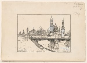 Kilátás a Kremlre Moszkvában alkotó: Ludwig Willem Reymert Wenckebach
