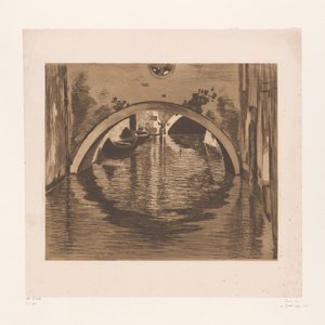 Kilátás egy híd alatt két evezős csónakkal A híd alatt, Velence (eredeti cím) alkotó: Willem Witsen (signed by artist)
