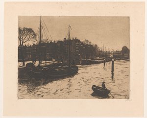 Kilátás a Leuvehavenre Rotterdamban alkotó: Willem Witsen (signed by artist)