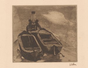 Vontató két bárkával alkotó: Willem Witsen (signed by artist)