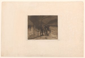 Várakozó kocsik a londoni Victoria rakparton alkotó: Willem Witsen (signed by artist)