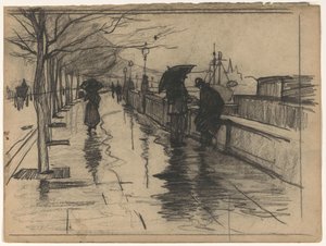 Eső, Temze rakpart Londonban alkotó: Willem Arnoldus Witsen