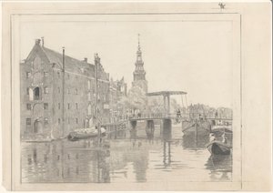 Városkép a Montelbaanstorennel alkotó: Willem Arnoldus Witsen