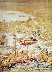 Tunisz meghódítása V. Károly császár által: Golette székhelye 1535-ben. Részlet Willem de Pannemaker kárpitjáról (aktív 1535-1554 körül) 1554 Alcazar de Sevilla