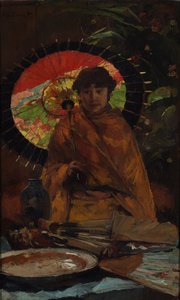Lány japán napernyős, 1899 körül