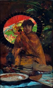 ""Fiatal lány japán napernyővel" (Lány japán napernyővel) Willem de Zwart (862-1931) festménye - kb 1899 - Olaj, vászon Mérete 82,5x51 cm Gemeentemuseum Den Haag alkotó: Willem de Zwart