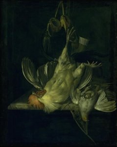 Egy halott fehér kakas alkotó: Willem van Aelst