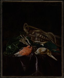 Csendélet halott madarakkal és vadászzsák alkotó: Willem van Aelst