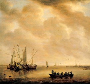 "Tengeri tájkép". Willem van Diest festménye (1610-1673) alkotó: Willem van Diest