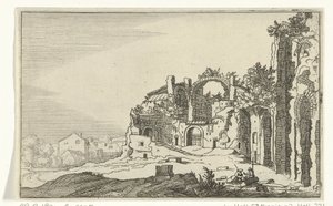 Diocletianus fürdői Római romok és tengerparti tájak (1. sorozat) (sorozat címe) alkotó: Willem van Nieulandt (II)