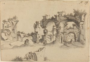 Caracalla fürdője, Róma alkotó: Willem van Nieuwlandt II