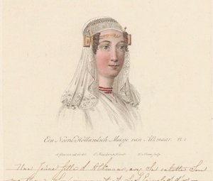 Egy alkmaari lány fejdísze, 1816 Egy észak-holland lány Alkmaarból / Une Jeune d