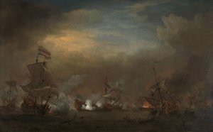 Találkozás a kijkduini csata során Tengeri csata Cornelis Tromp a Gouden Leeuw-n és Sir Edward Spragg a királyi herceg között a kijkduini csata során (Texeli csata), 1673. augusztus 21.: epizód a harmadik angol-holland háborúból