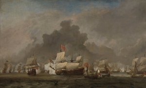 Tengerészeti csata Michiel Adriaensz de Ruyter és York hercege között a királyi hercegen a Solebay-i csata során, 1672. június 7.: epizód a harmadik angol-holland háborúból